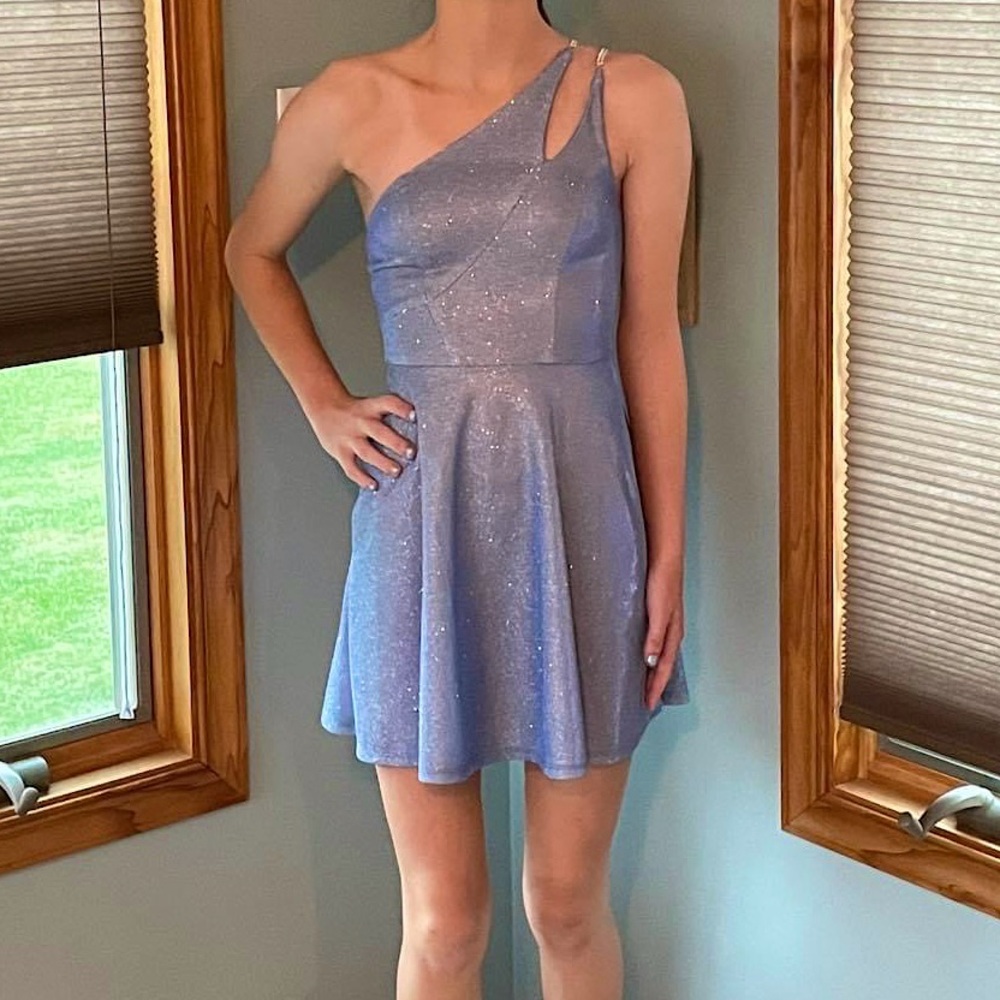 Shimmery light blue Homecoming Dress for sale! Worn once!